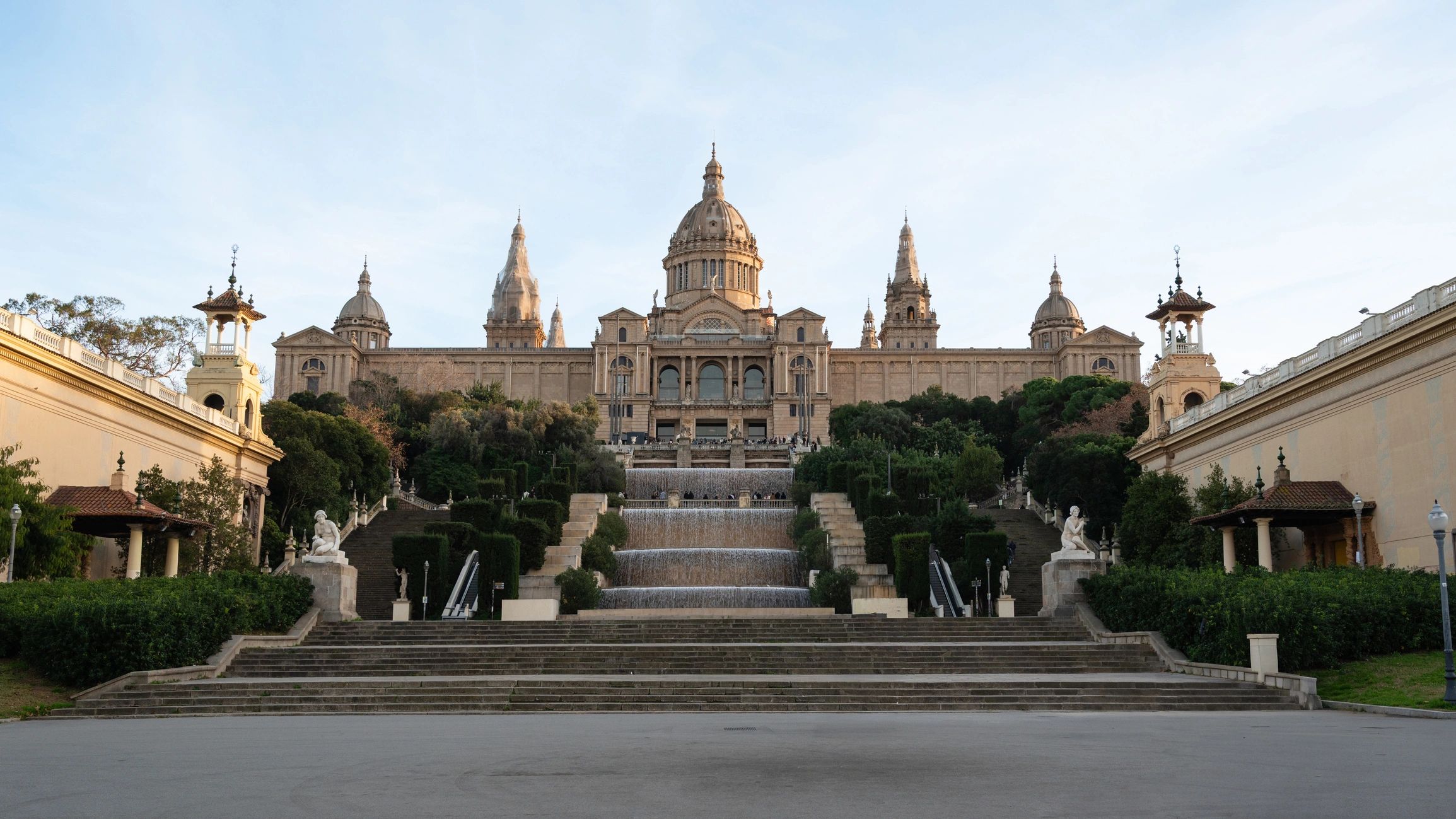 Palau Nacional and fountains in Barcelona